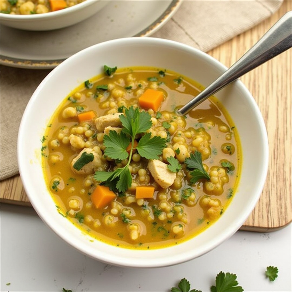 Bowl of chicken soup with parsley – ideal for learning chicken soup storage tips.