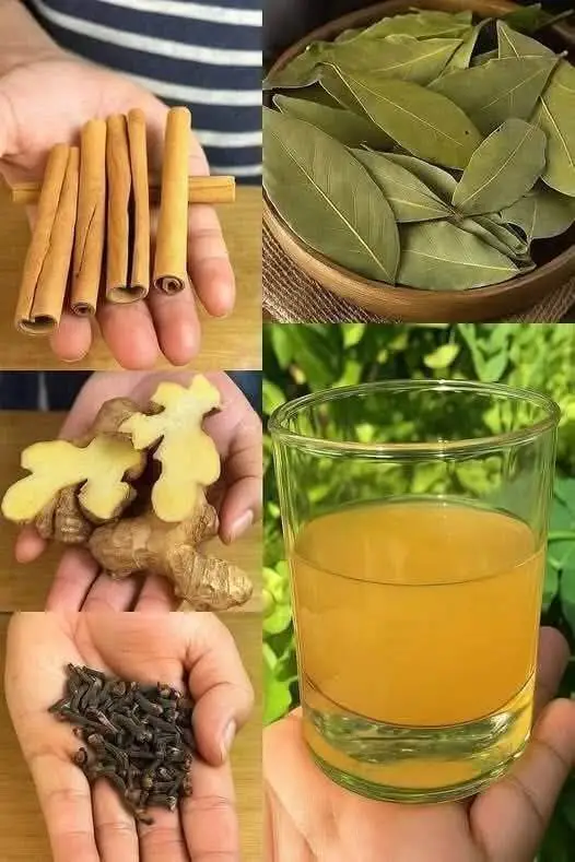 Powerful natural drink made with cinnamon, ginger, bay leaves, and cloves
